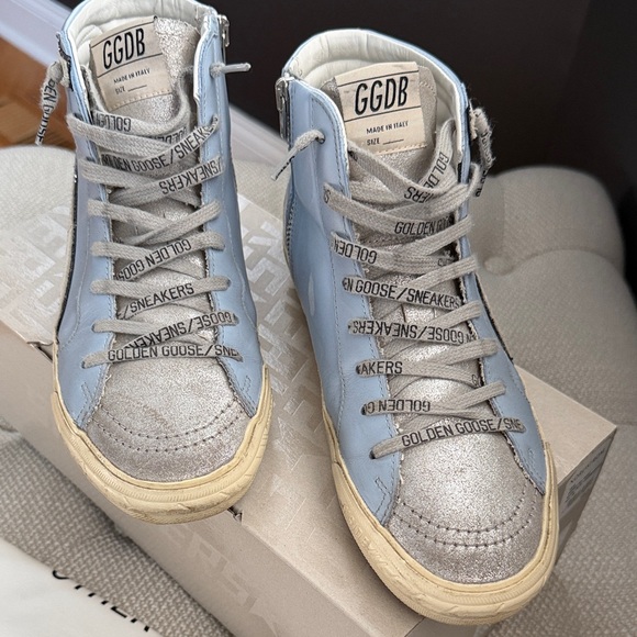 Golden Goose Women's Sneakers - Silver and Light Blue - Picture 3 of 10